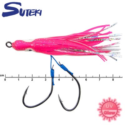 длина снасти 8см) №4/0 (Ассист Yamai "Salmon Hook" с октопусом (длина снасти 8см) - PR-2 (два крючка) №4/0